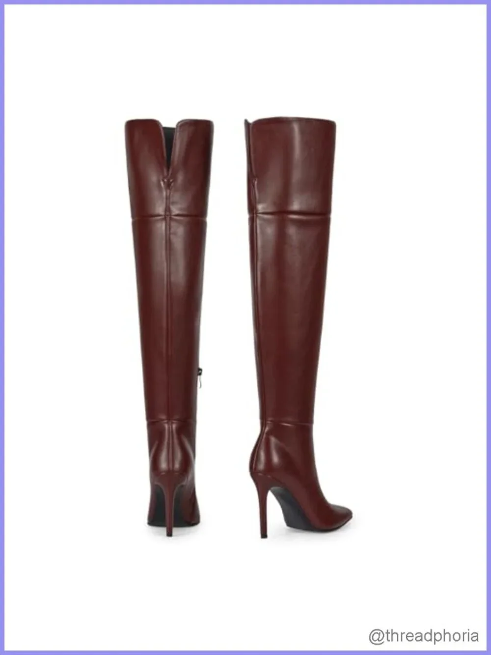 Over the Knee Boots Women Stiletto Heel Pointed Toe Faux Leather Thigh High